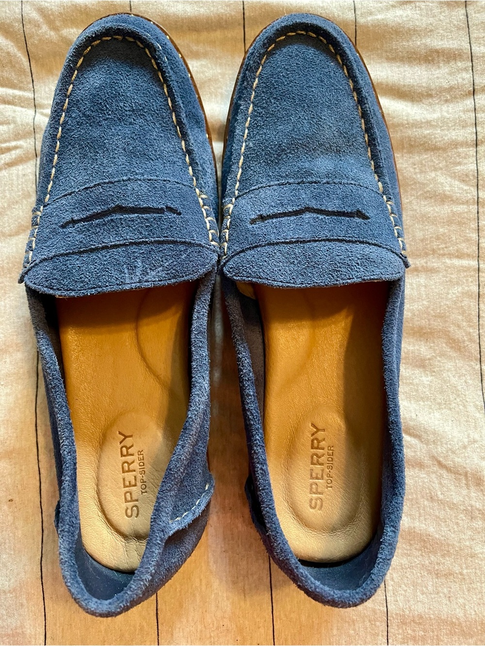 Sperry Women’s Soft Cadet Blue Suede Penny Loafers